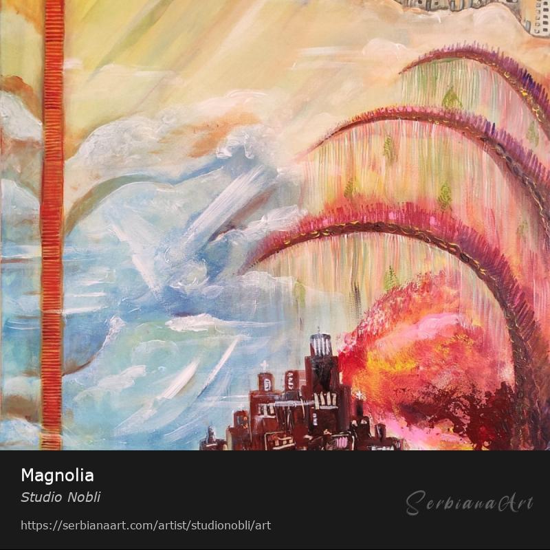 Magnolia, Mixed Media/Canvas, Studio Nobli