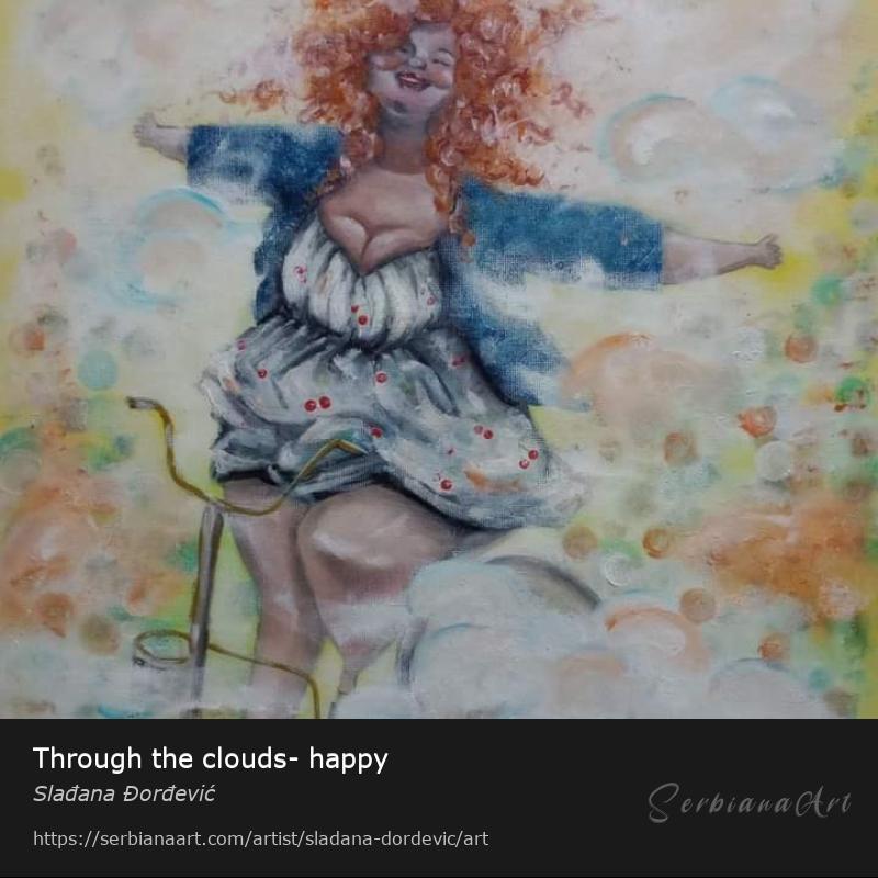 Through the clouds- happy, Oil/Canvas, Slađana Đorđević