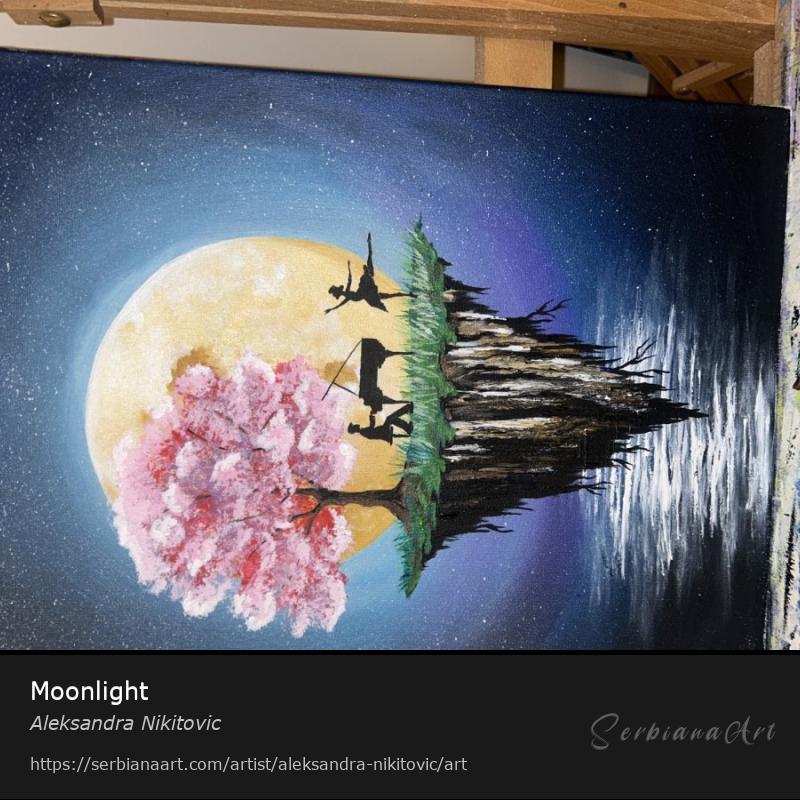 Moonlight, Acrylic/Canvas, Aleksandra Nikitovic
