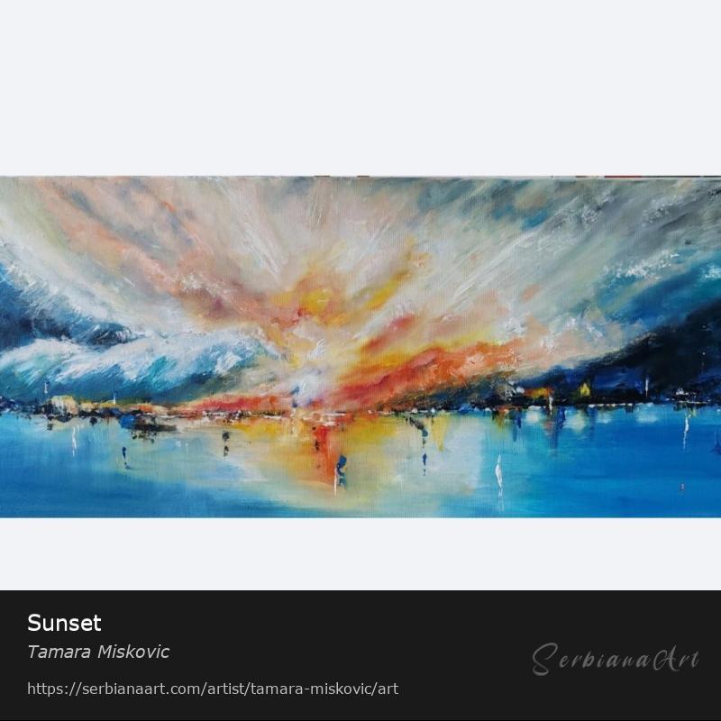 Sunset, Oil/Canvas, Tamara Miskovic
