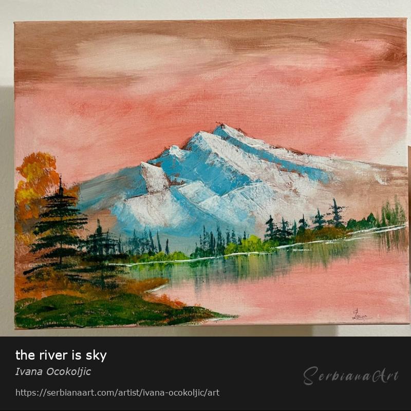 the river is sky, Tempera/Canvas, Ivana Ocokoljic