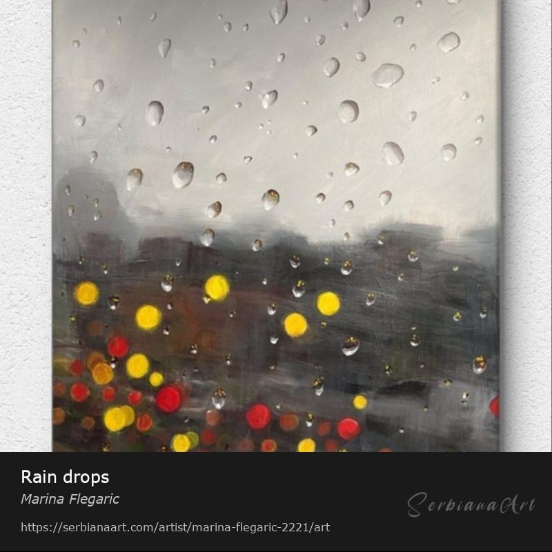 Rain drops, Acrylic/Canvas, Marina Flegaric