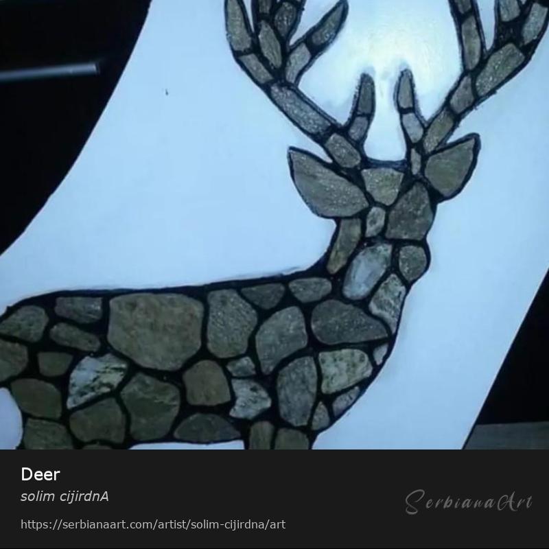 Deer, Mosaic/Stone, solim cijirdnA