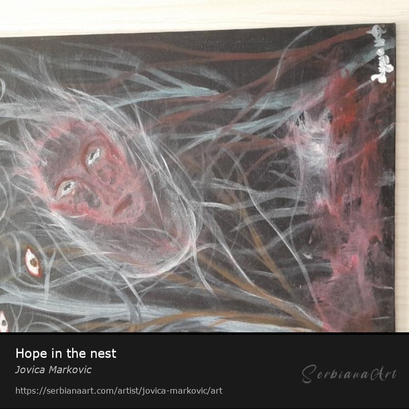 Hope in the nest, Acrylic/Plywood, Jovica Markovic