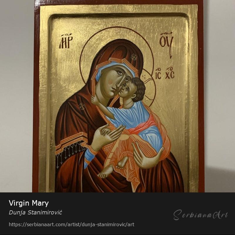Virgin Mary, Egg tempera/Wood, Dunja Stanimirović