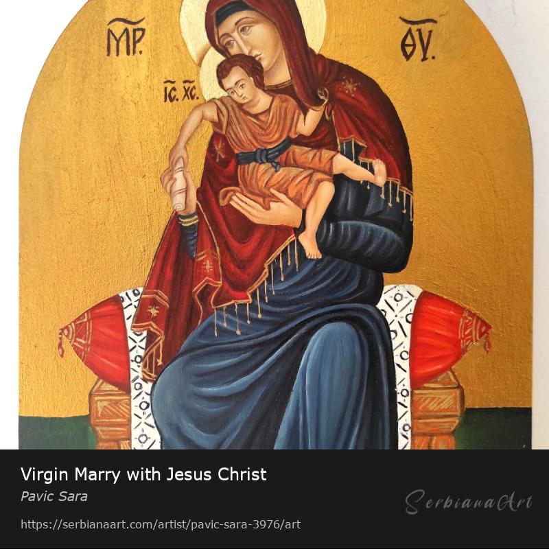 Virgin Marry with Jesus Christ, Oil/Wood, Pavic Sara