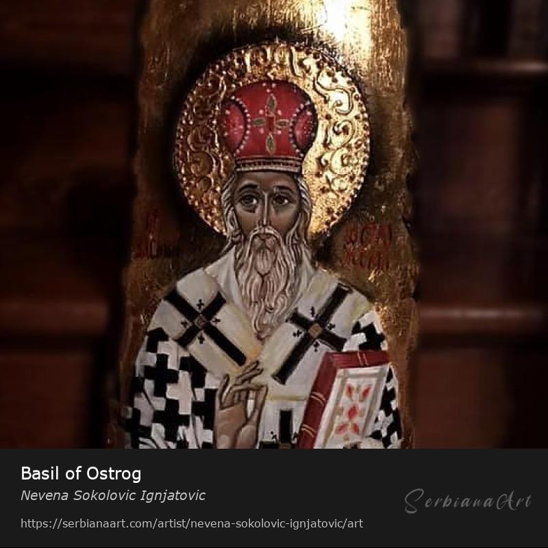 Basil of Ostrog, Oil/Wood, Nevena Sokolovic Ignjatovic