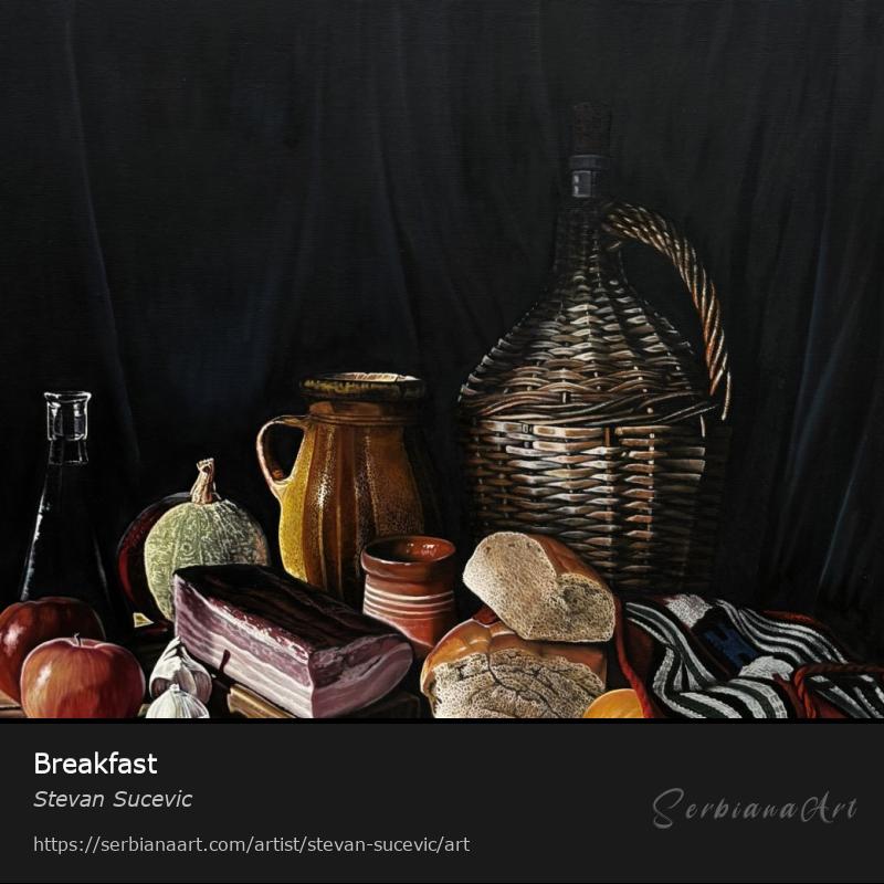 Breakfast, Oil/Canvas, Stevan Sucevic