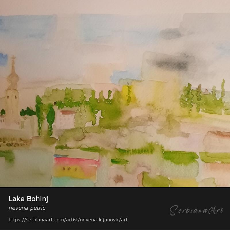 Lake Bohinj, Watercolor/Paper, nevena petric