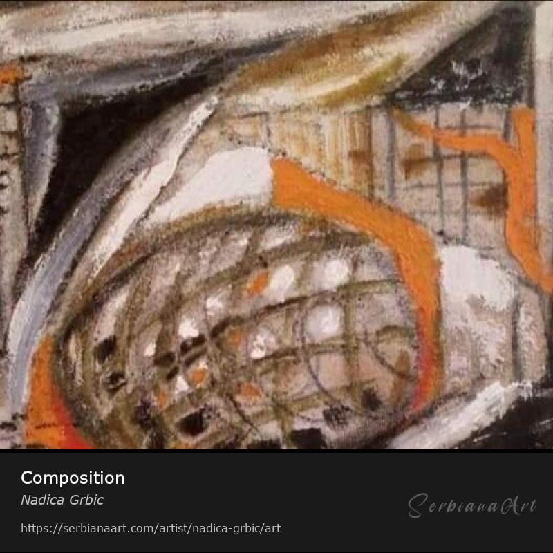 Composition, Mixed Media/Canvas, Nadica Grbic