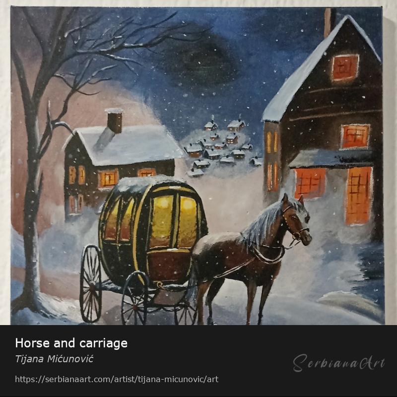 Horse and carriage, Acrylic/Canvas, Tijana Mićunović