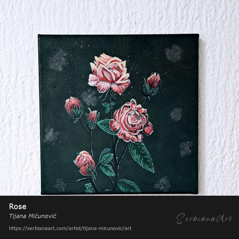Rose, Acrylic/Canvas, Tijana Mićunović