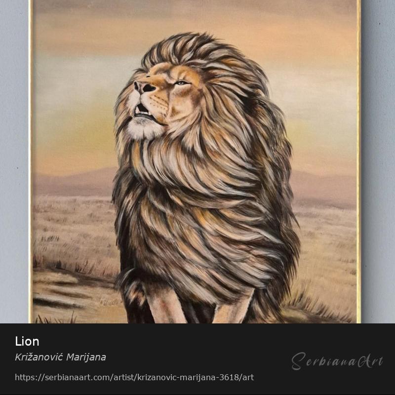 Lion, Oil/Canvas, Križanović Marijana