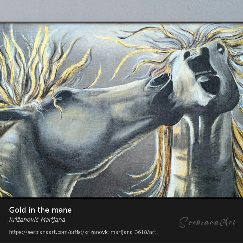 Gold in the mane, Oil/Canvas, Križanović Marijana