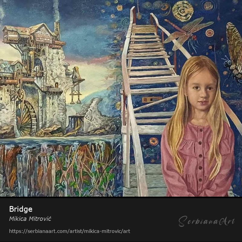 Bridge, Oil/Canvas, Mikica Mitrović