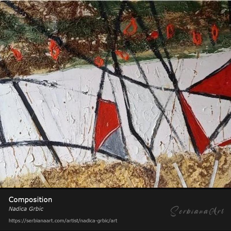 Composition, Mixed Media/Canvas, Nadica Grbic