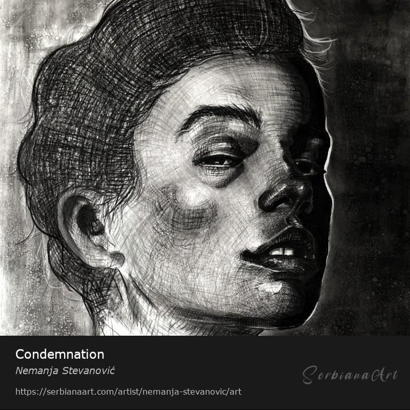 Condemnation, Charcoal/Paper, Nemanja Stevanović