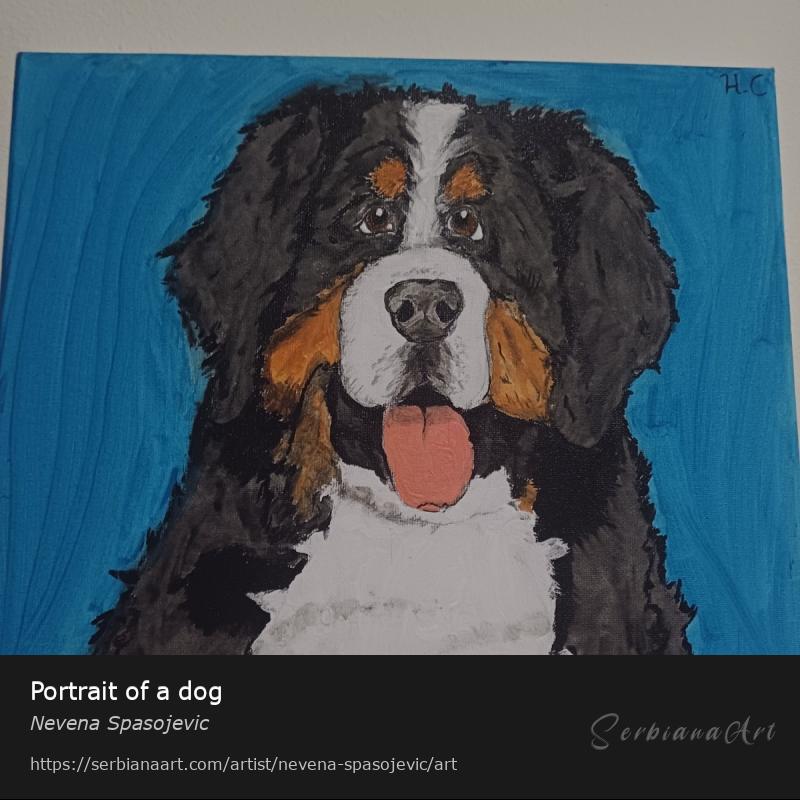 Portrait of a dog, Acrylic/Canvas, Nevena Spasojevic