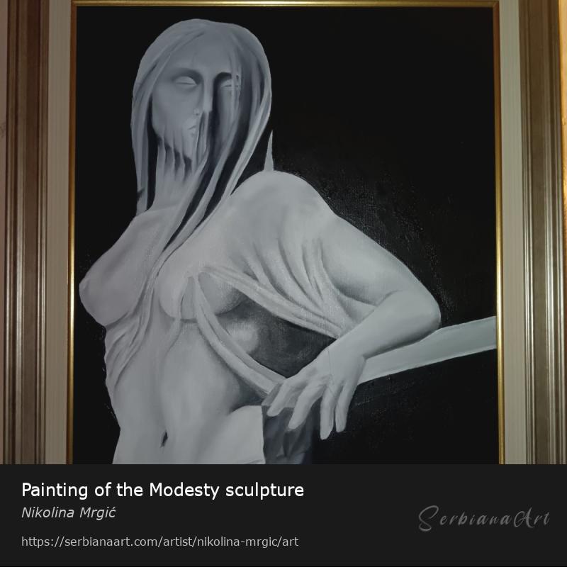 Painting of the Modesty sculpture, Oil/Canvas, Nikolina Mrgić