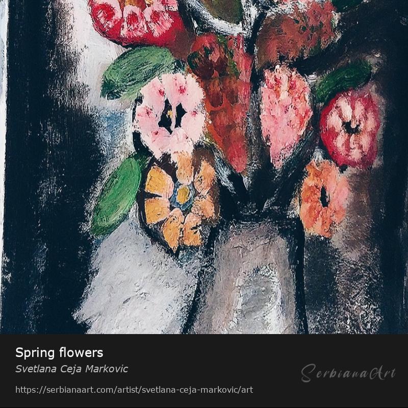 Spring flowers, Acrylic/Canvas, Svetlana Ceja Markovic