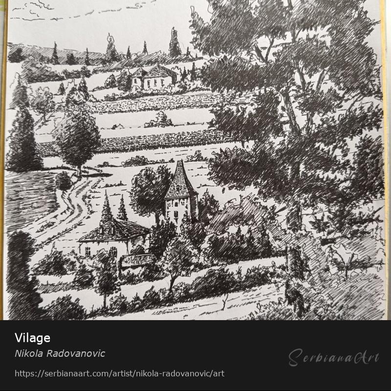 Vilage, Ink/Paper, Nikola Radovanovic