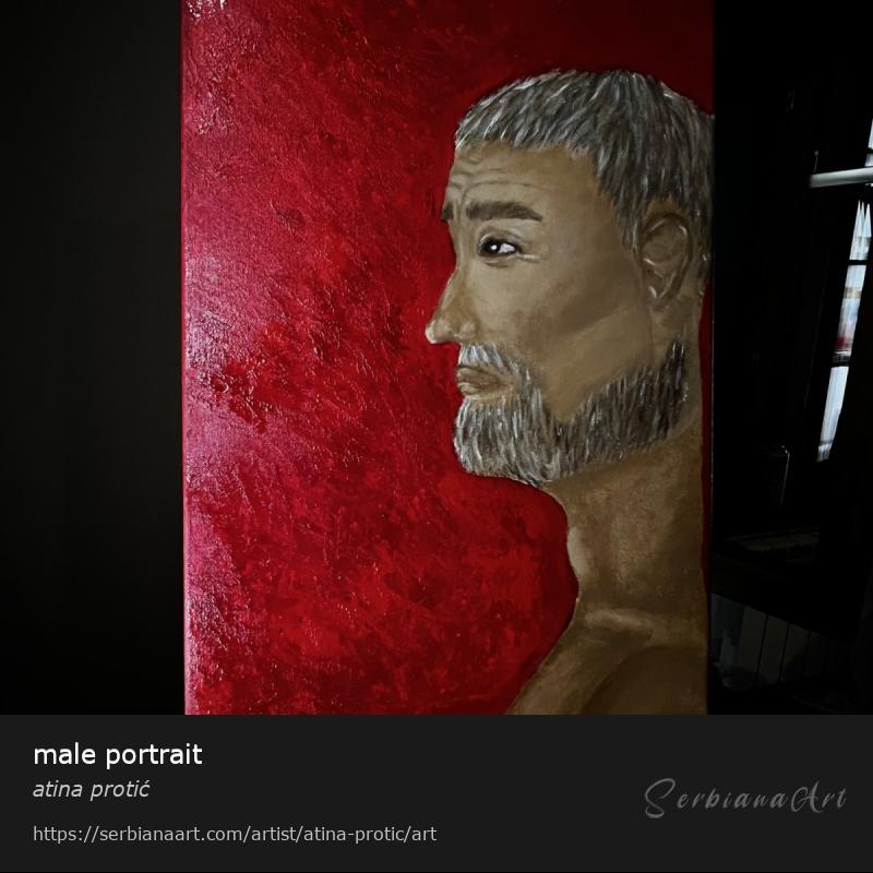male portrait, Acrylic/Canvas, atina protić