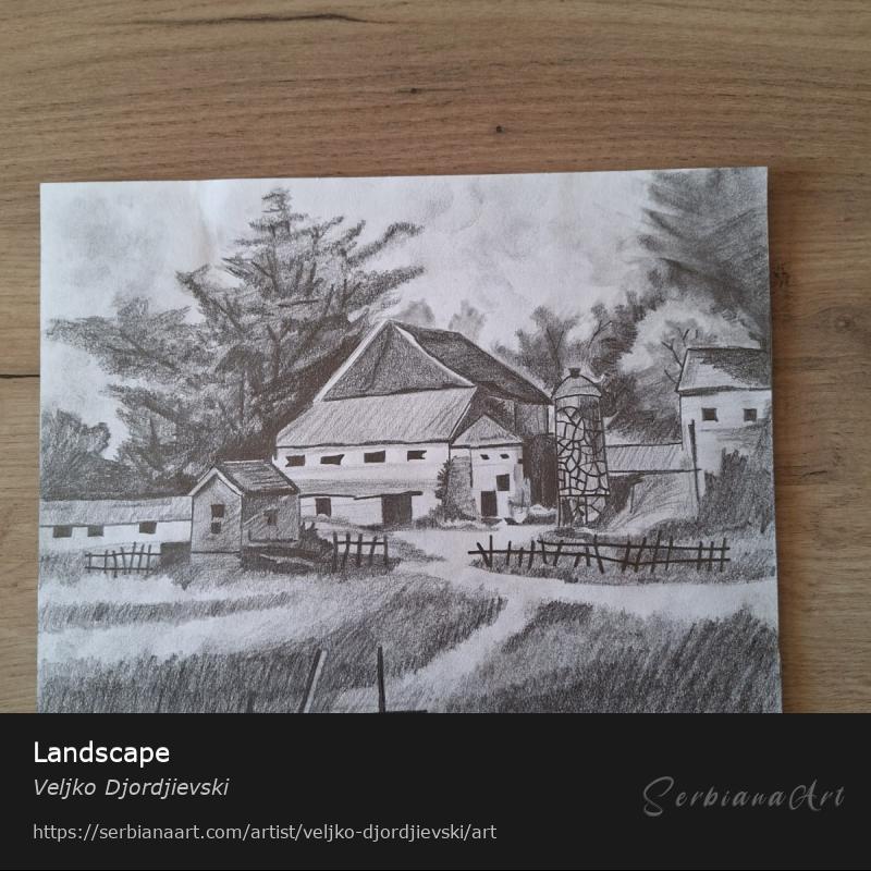 Landscape, Pencil/Paper, Veljko Djordjievski