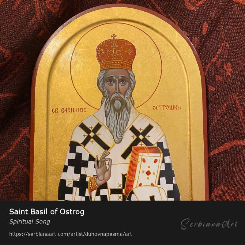 Saint Basil of Ostrog, Acrylic/Wood, Spiritual Song