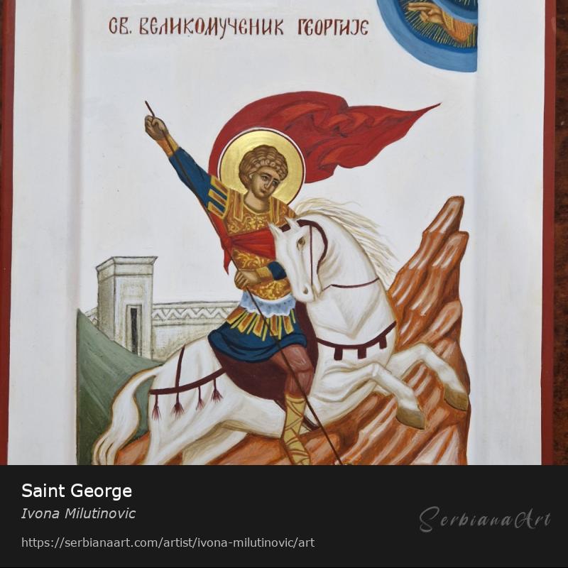 Saint George, Egg tempera/Wood, Ivona Milutinovic