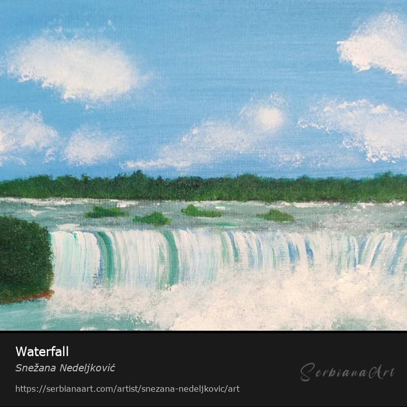 Waterfall, Acrylic/Canvas, Snežana Nedeljković