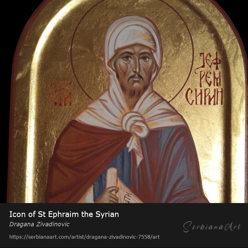 Icon of St Ephraim the Syrian, Egg tempera/Wood, Dragana Zivadinovic