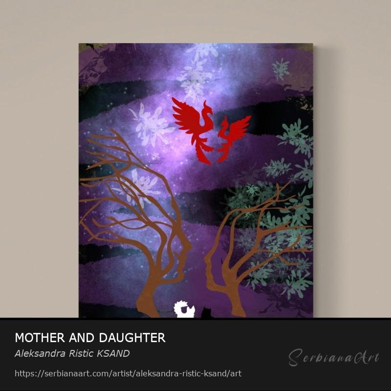 MOTHER AND DAUGHTER, Digital Art/Canvas, Aleksandra Ristic KSAND