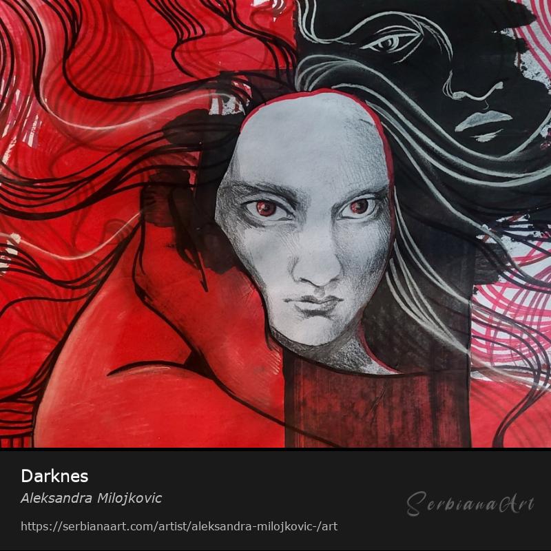 Darknes, Acrylic/Paper, Aleksandra Milojkovic