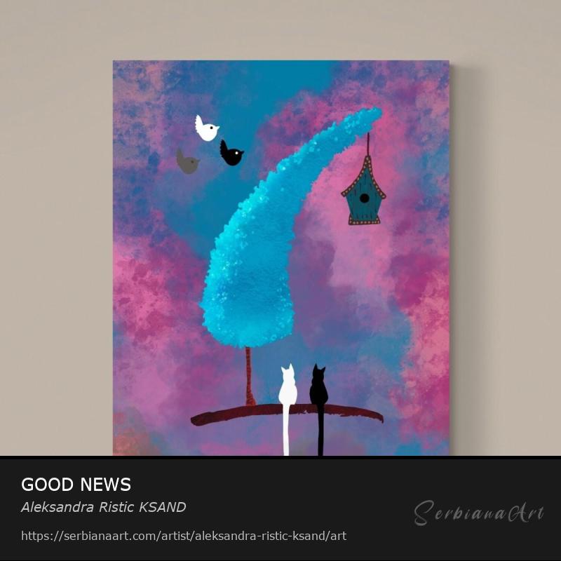 GOOD NEWS, Digital Art/Canvas, Aleksandra Ristic KSAND