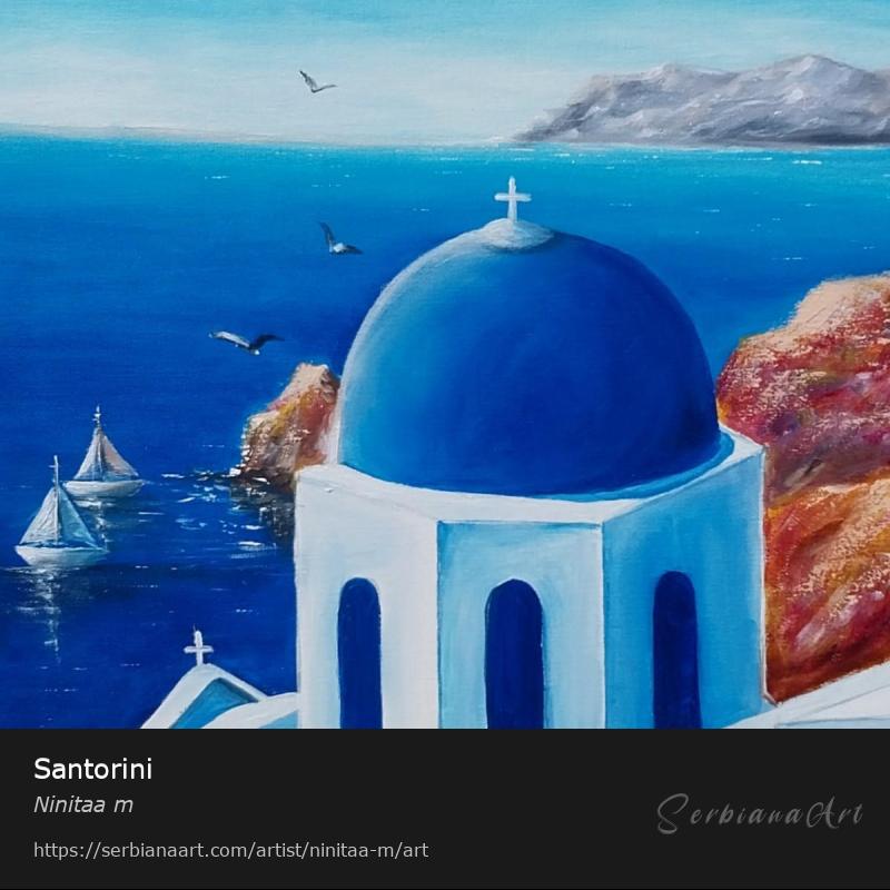 Santorini, Oil/Canvas, Ninitaa m