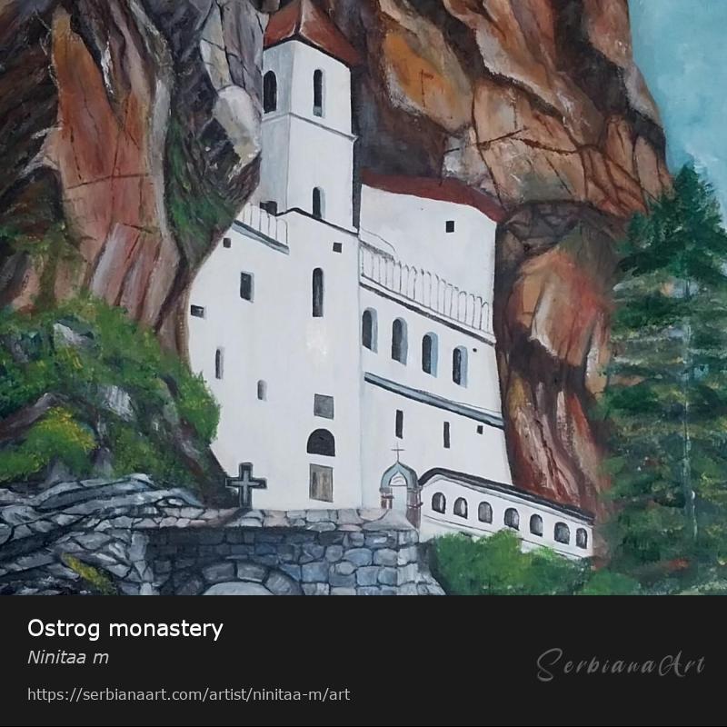 Ostrog monastery, Oil/Canvas, Ninitaa m