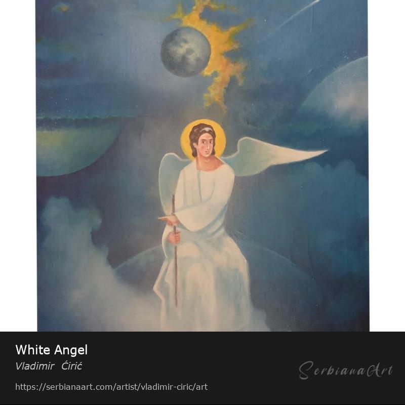 White Angel, Acrylic/Canvas, Vladimir  Ćirić