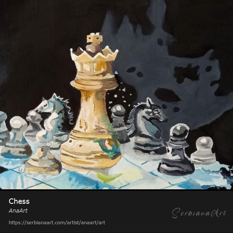 Chess, Oil/Canvas, AnaArt