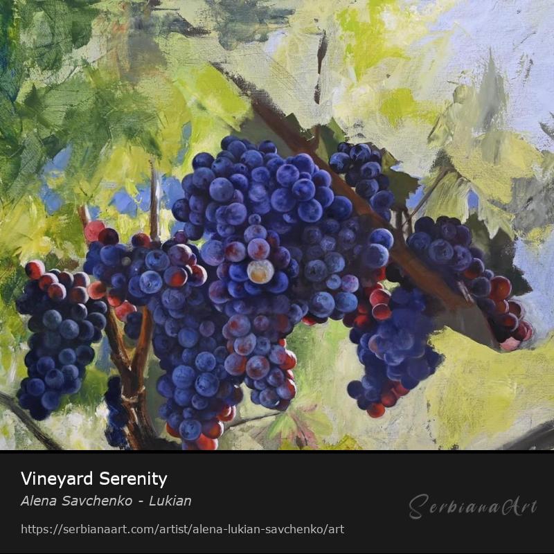 Vineyard Serenity, Oil/Canvas, Alena Savchenko - Lukian