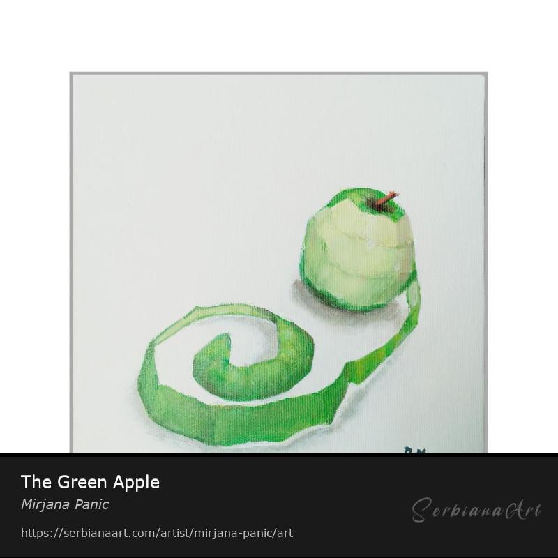 The Green Apple, Acrylic/Canvas, Mirjana Panic