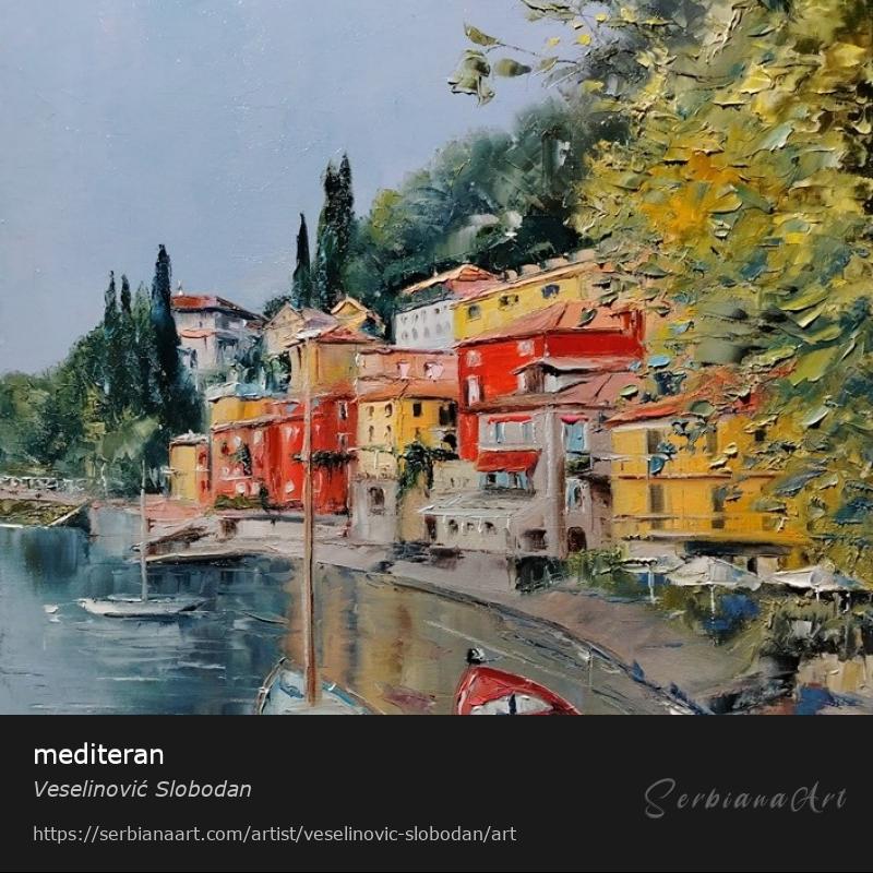 mediteran, Oil/Canvas, Veselinović Slobodan