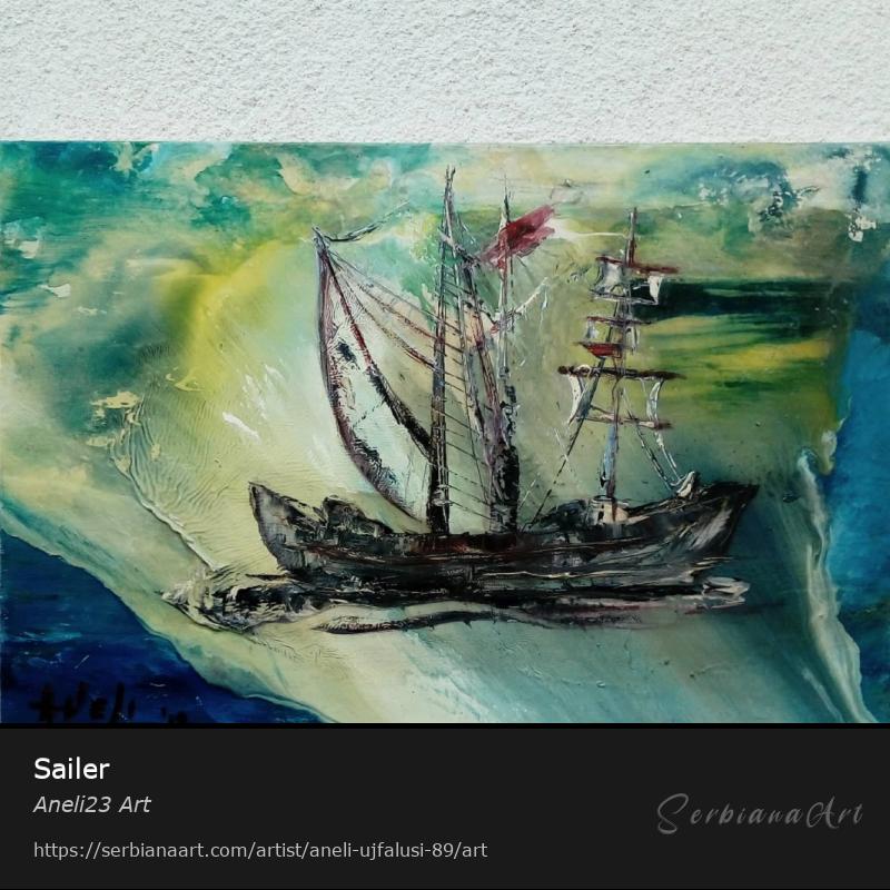 Sailer, Oil/Canvas, Aneli23 Art