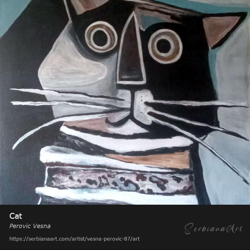 Cat, Acrylic/Canvas, Perovic Vesna