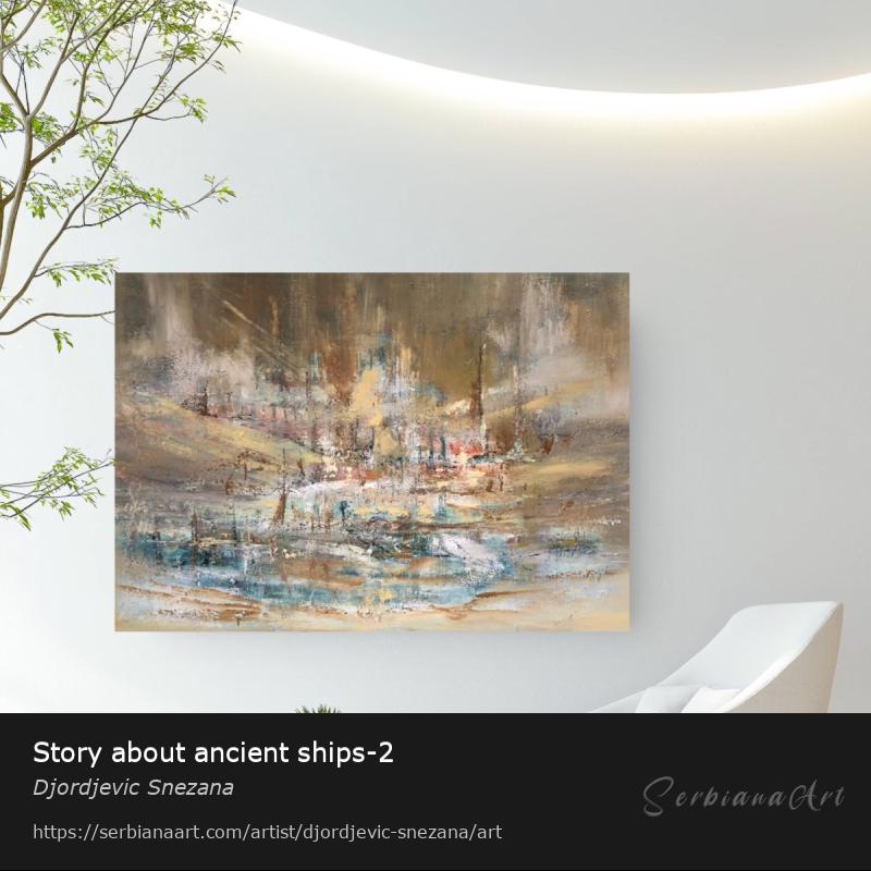 Story about ancient ships-2, Oil/Canvas, Djordjevic Snezana