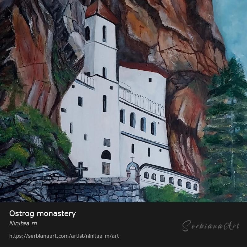 Ostrog monastery, Oil/Canvas, Ninitaa m