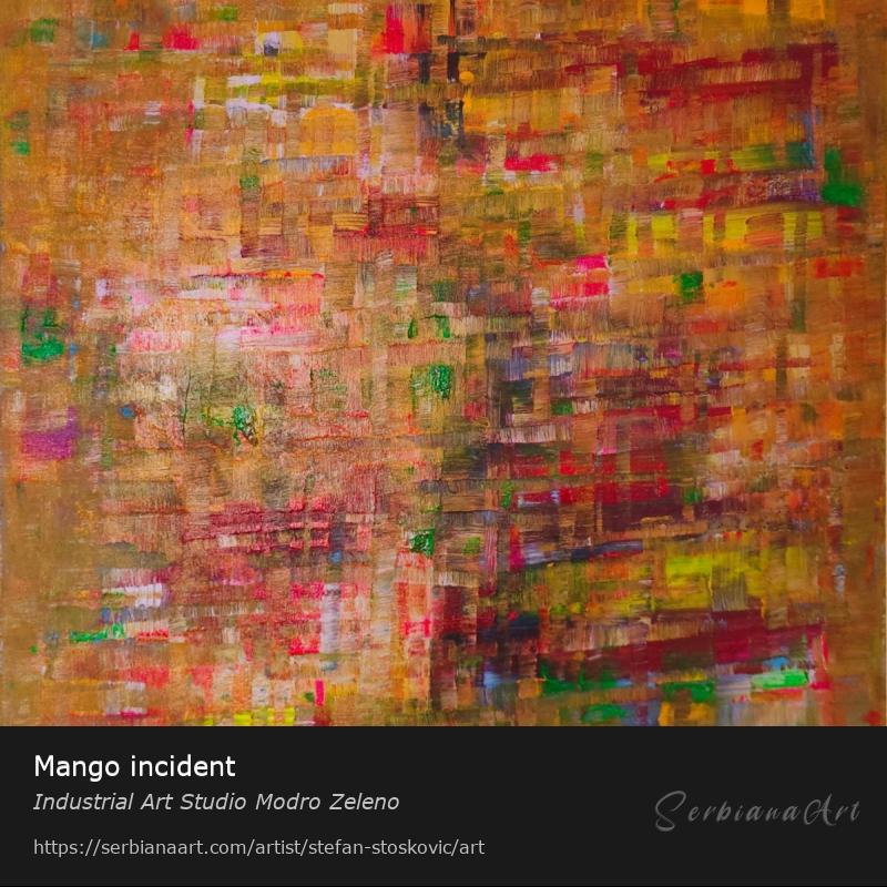 Mango incident, Acrylic/Canvas, Industrial Art Studio Modro Zeleno