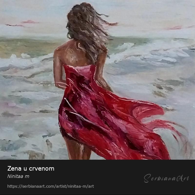 Zena u crvenom, Oil/Canvas, Ninitaa m