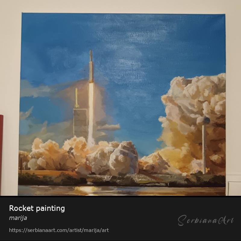 Rocket painting, Acrylic/Canvas, marija