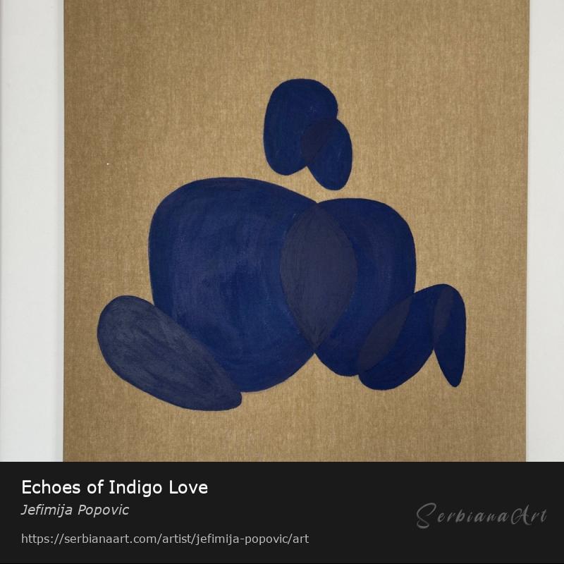 Echoes of Indigo Love, Acrylic/Canvas, Jefimija Popovic