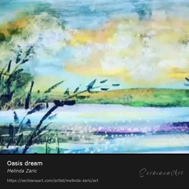 Oasis dream, Acrylic/Paper, Melinda Zaric